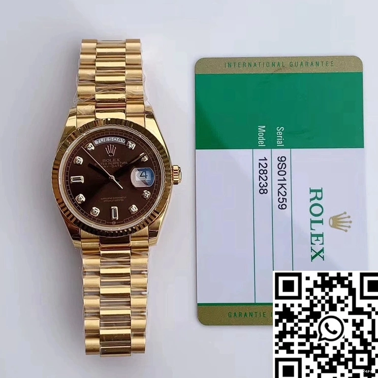 M128238-0022 Gold Yellow EW Gray Rolex Dial Factory Day-Date 0415